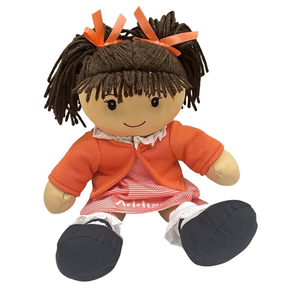 Personal Creations 15" Plush Soft Rag Doll Personalized ''Addison"‎ Brown Hair